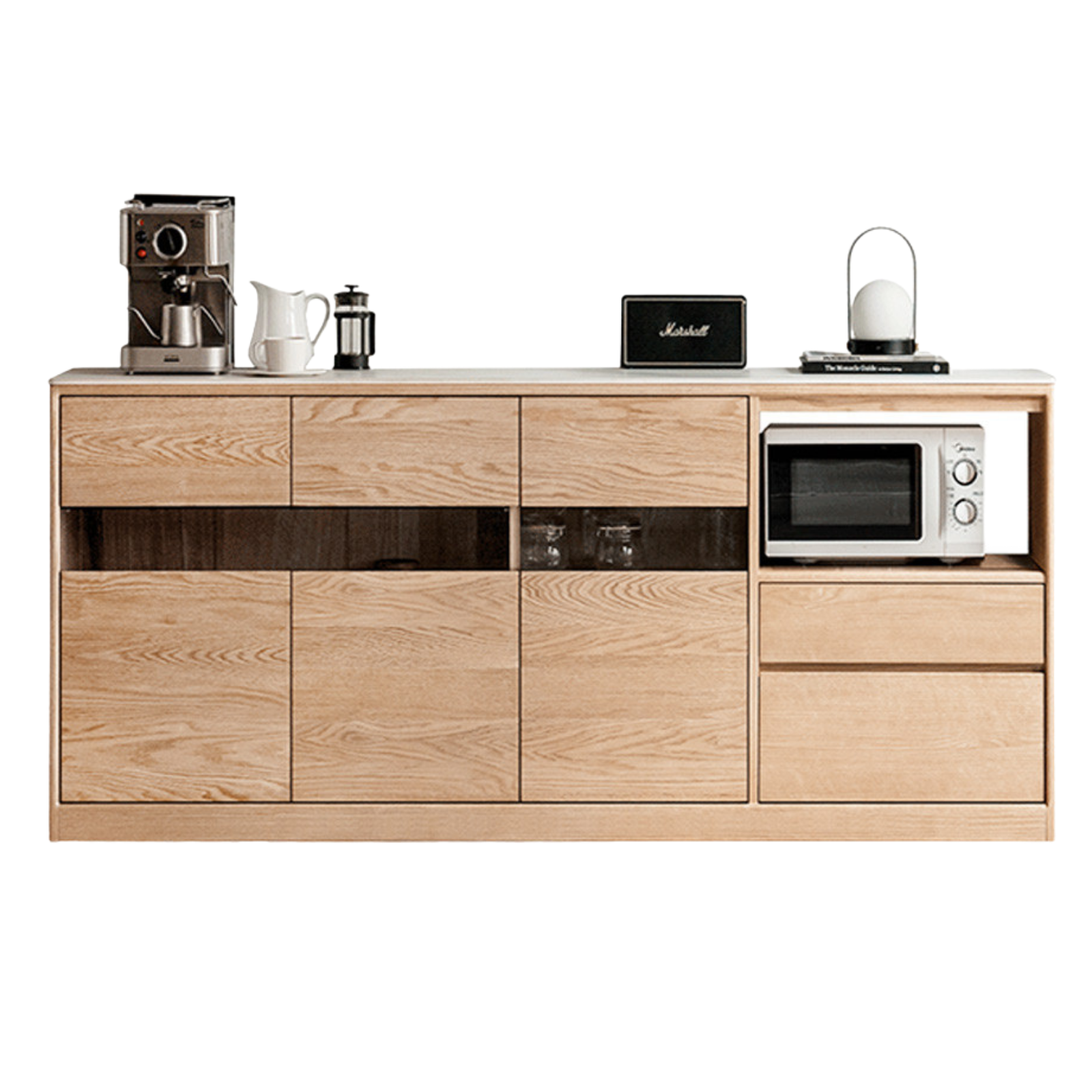 Oak, Ash Solid Wood Sideboard Modern Buffet Cabinet