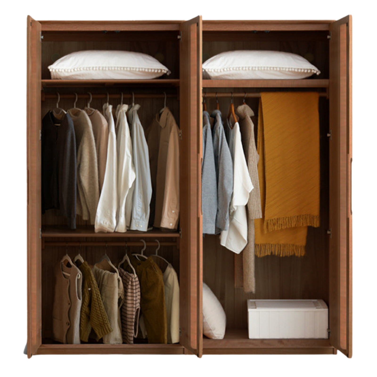 Oak, Ash Solid Wood Scandinavian Wardrobe.