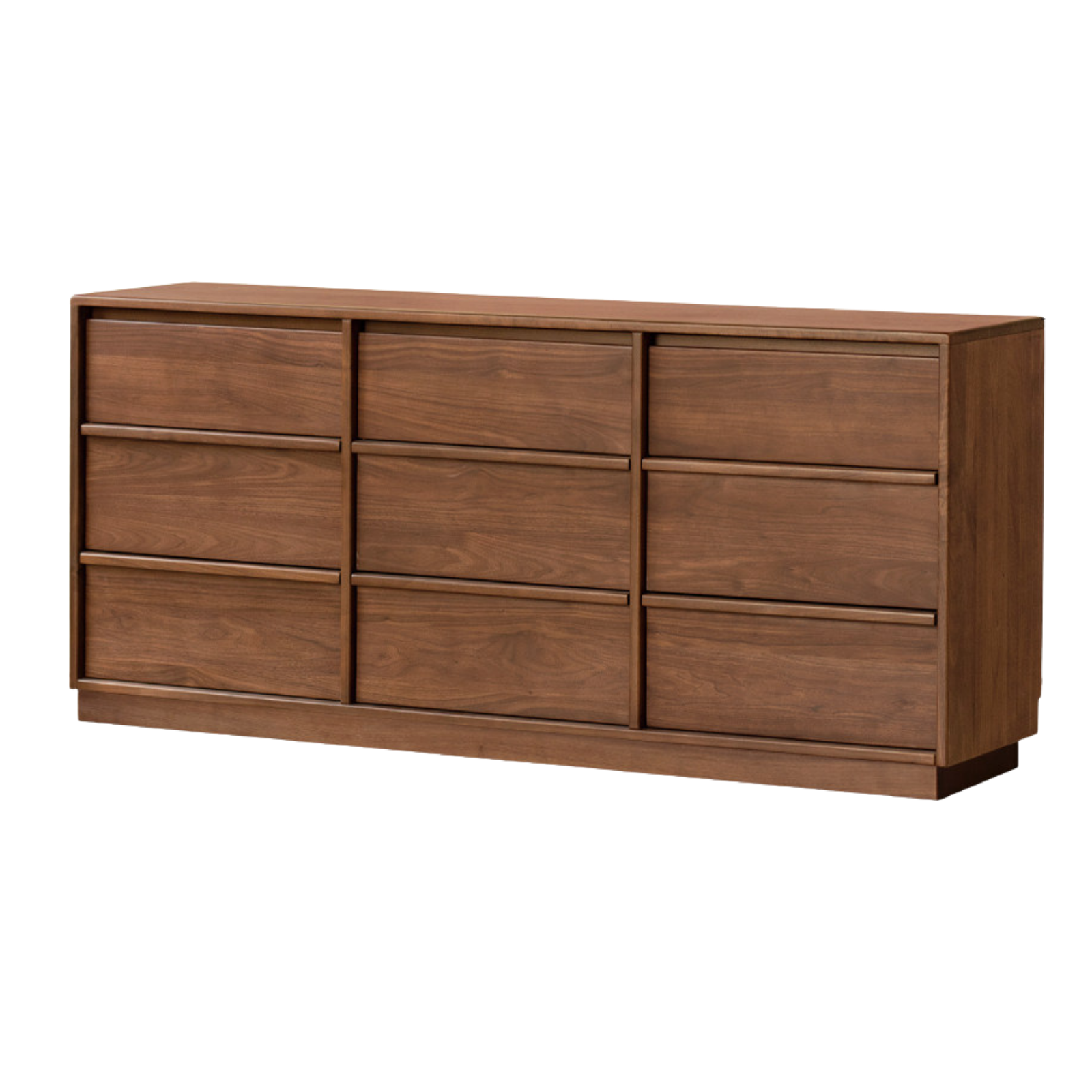 Black Walnut, Sandalwood, Oak Solid Wood Skeleton Line Chest of Drawers