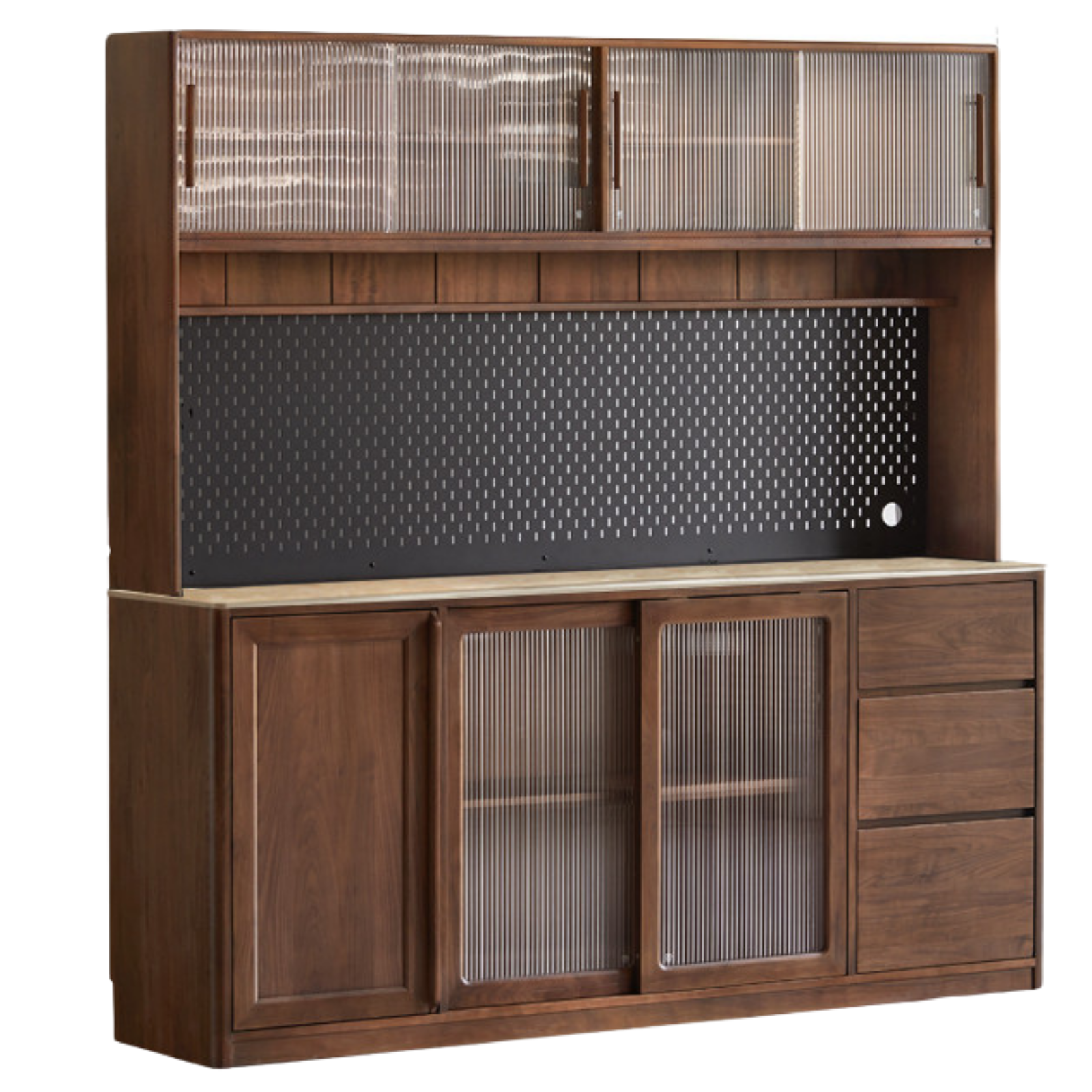 Black Walnut, Ash, Sandalwood Solid Wood Sideboard Hole Storage