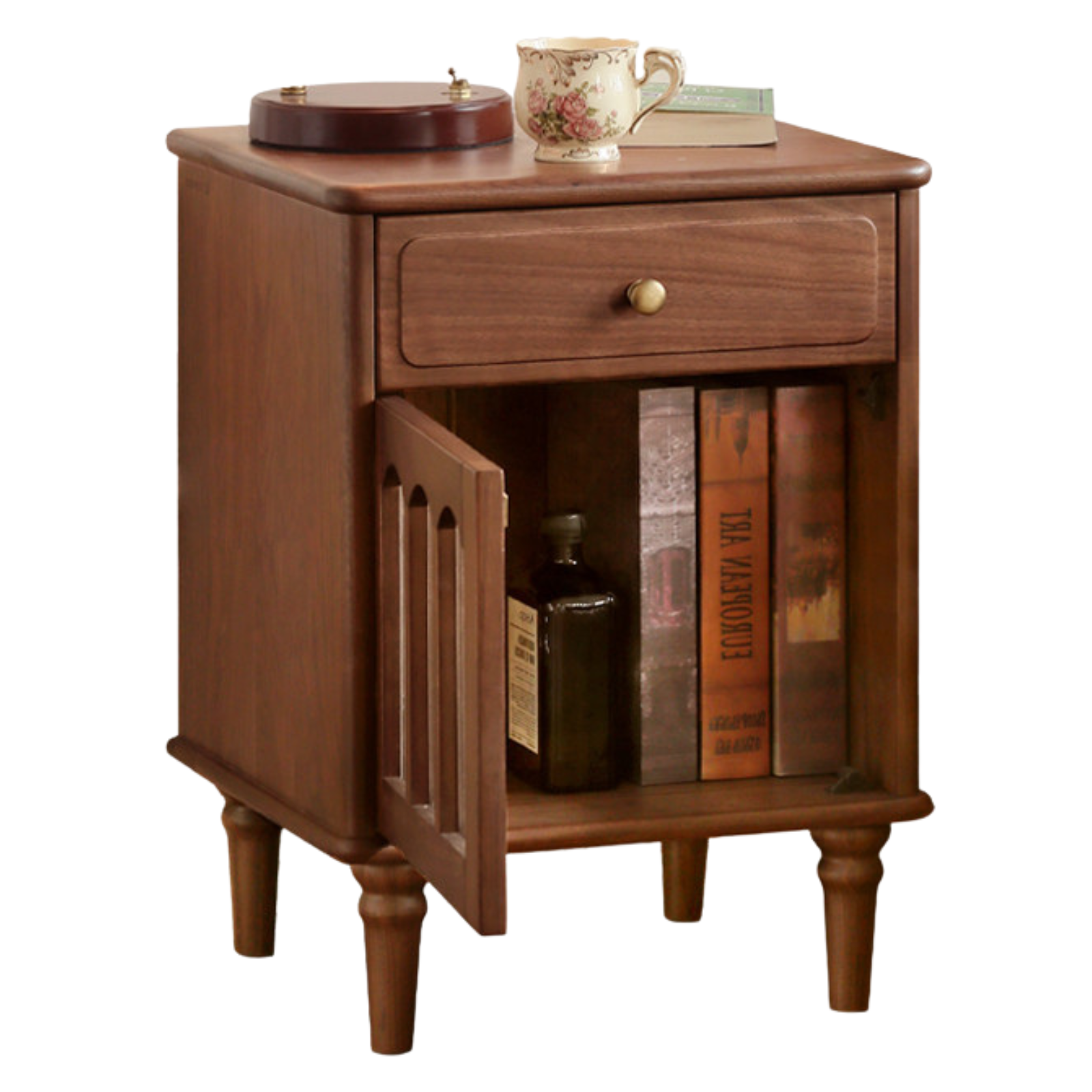 Black Walnut Solid Wood American Retro Nightstand
