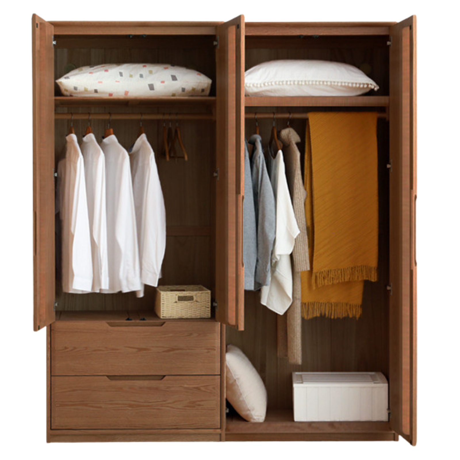 Oak, Ash Solid Wood Scandinavian Wardrobe.