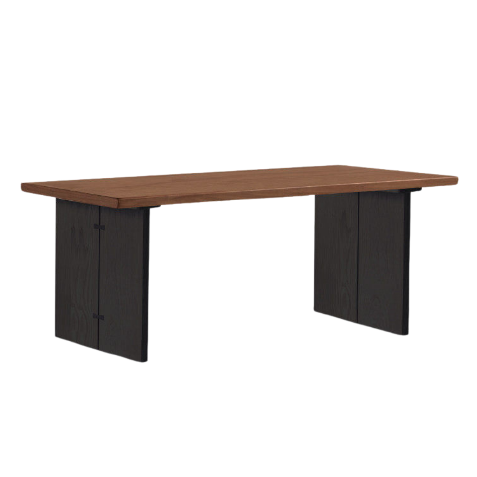 Ash, Black Walnut Solid Wood Wabi-Sabi  Dining Table with Thick Live Edge Top