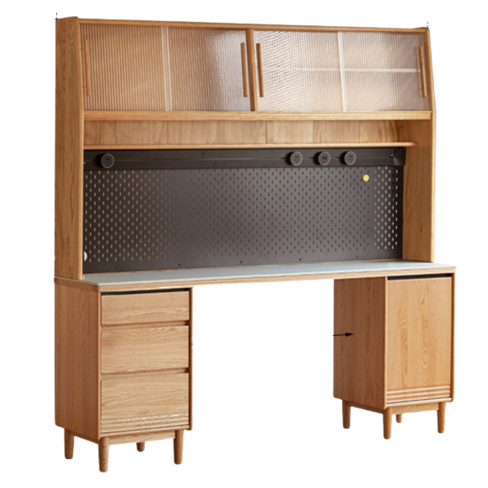 Oak, Ash Solid Wood Modern Rock Board Sideboard