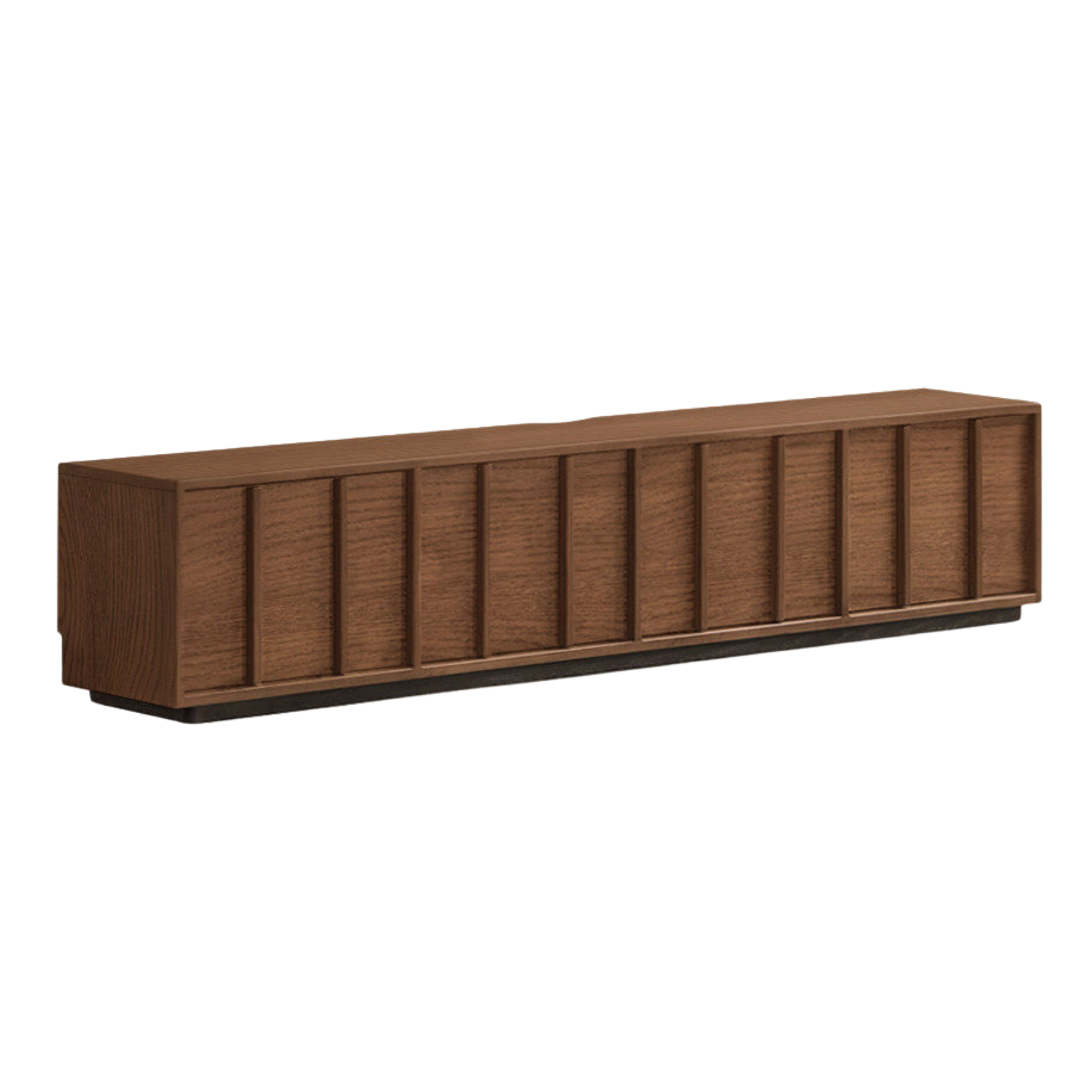 Black Walnut, Oak Solid Wood TV Cabinet with Low Platform Design and Storage
