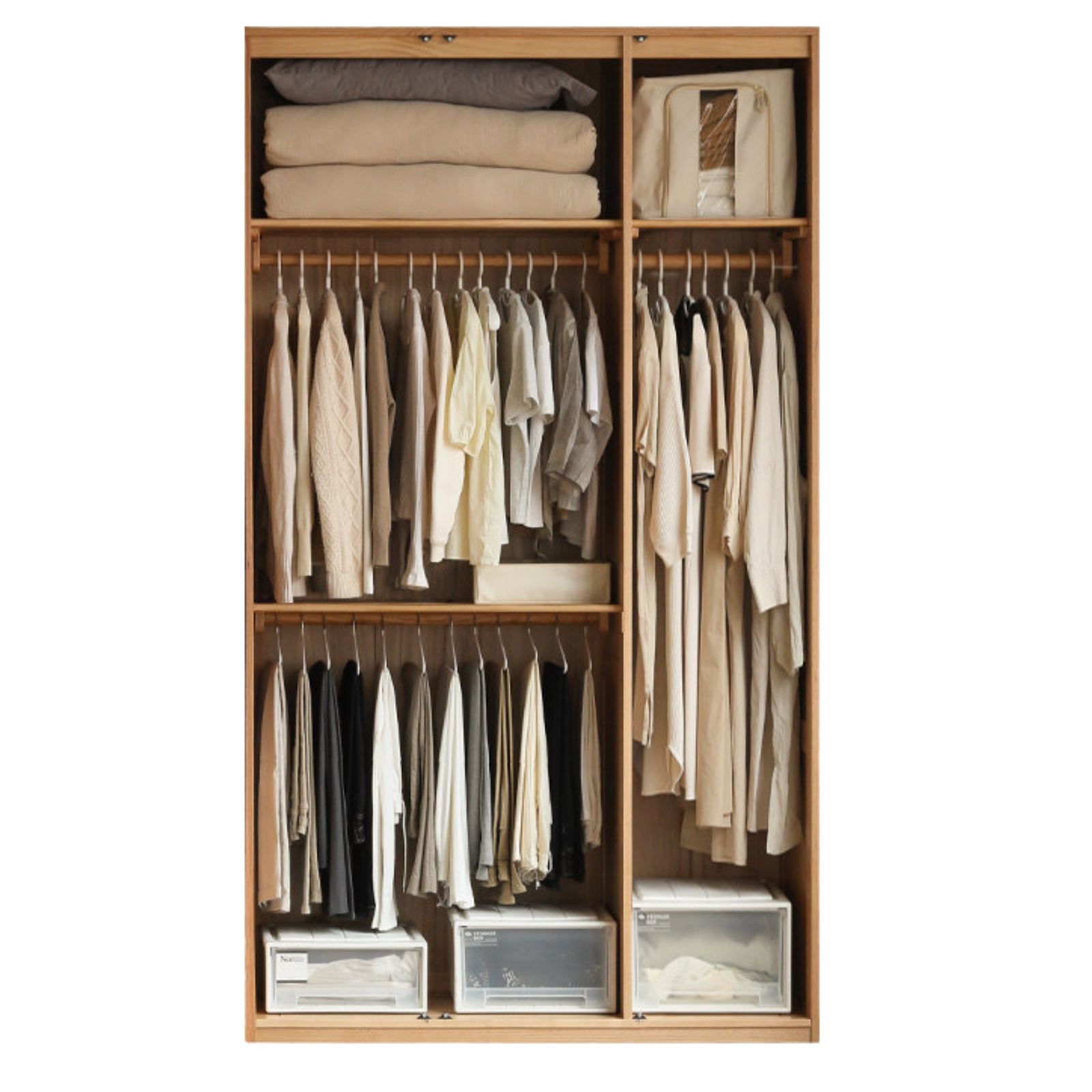 Oak, Ash Solid Wood Sectional Wardrobe