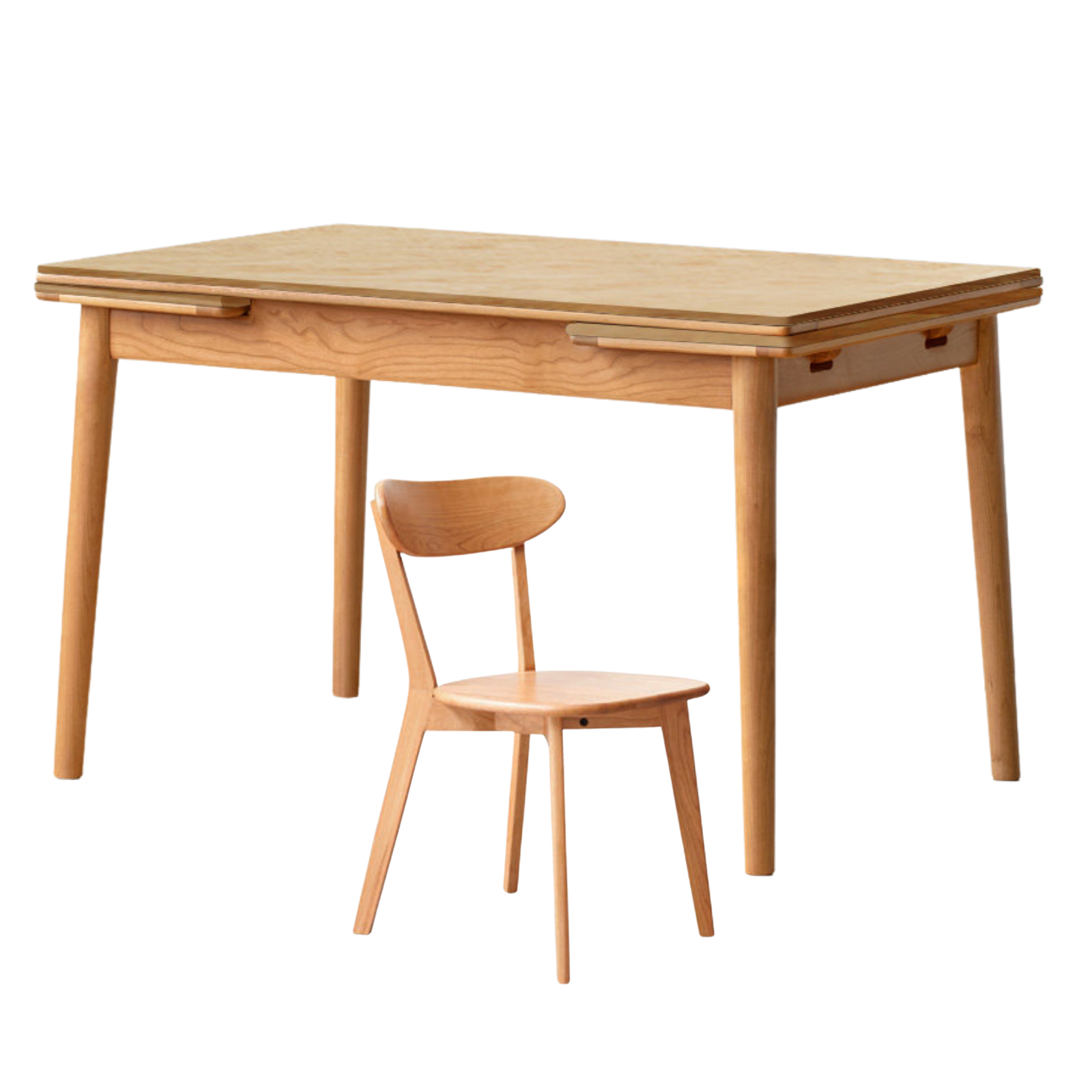Cherry Solid Wood Extendable Slab Dining Table