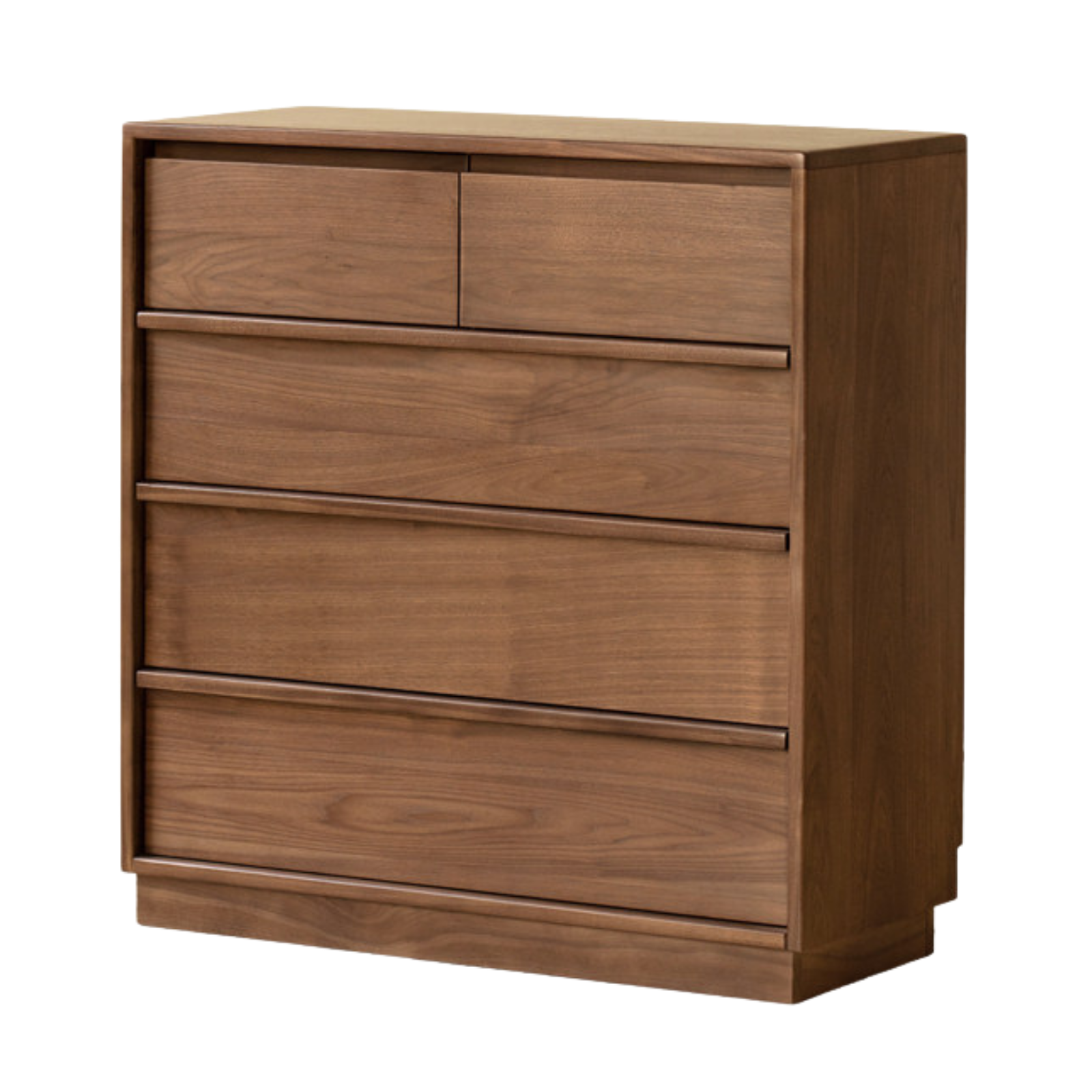 Black Walnut, Sandalwood, Oak Solid Wood Skeleton Line Chest of Drawers
