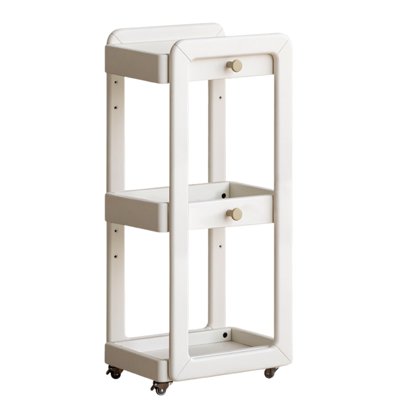 Beech, Rubber Solid Wood Kids Under-the-Table Mobile Modern Cabinet