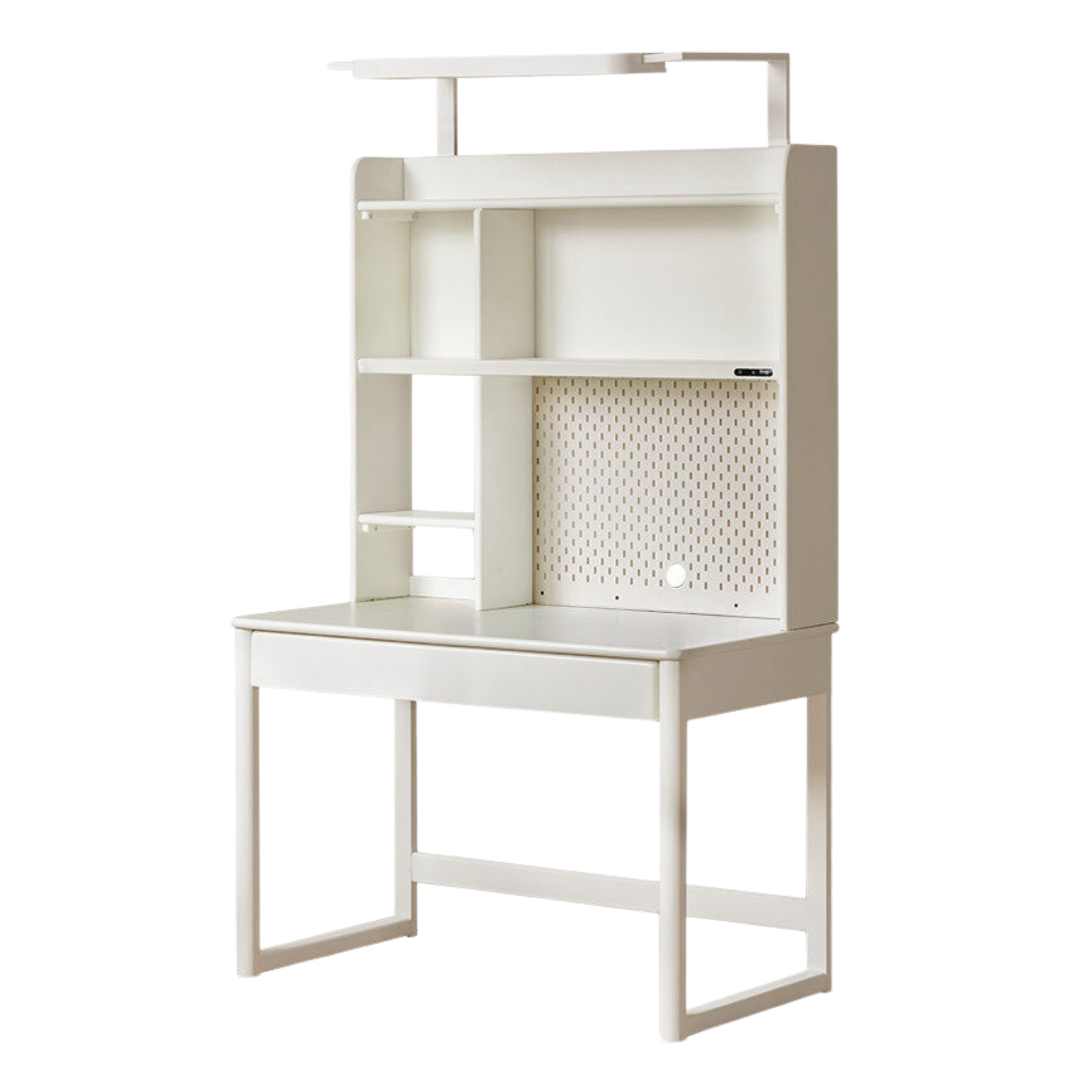 Poplar Solid Wood Cream Style Bookshelf Integrated Kids Table
