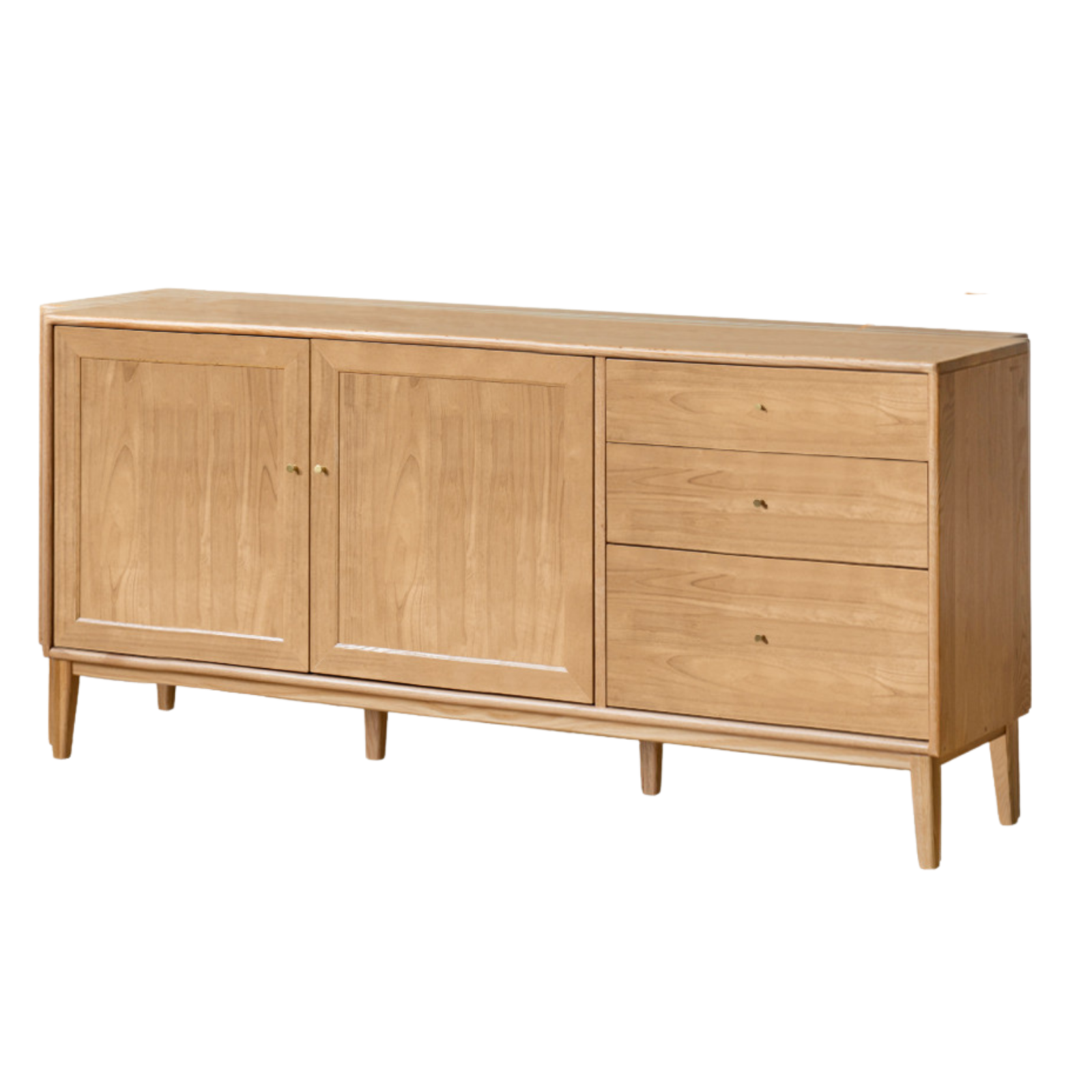 Oak Solid Wood, Solid Rubberwood Classic Sideboard
