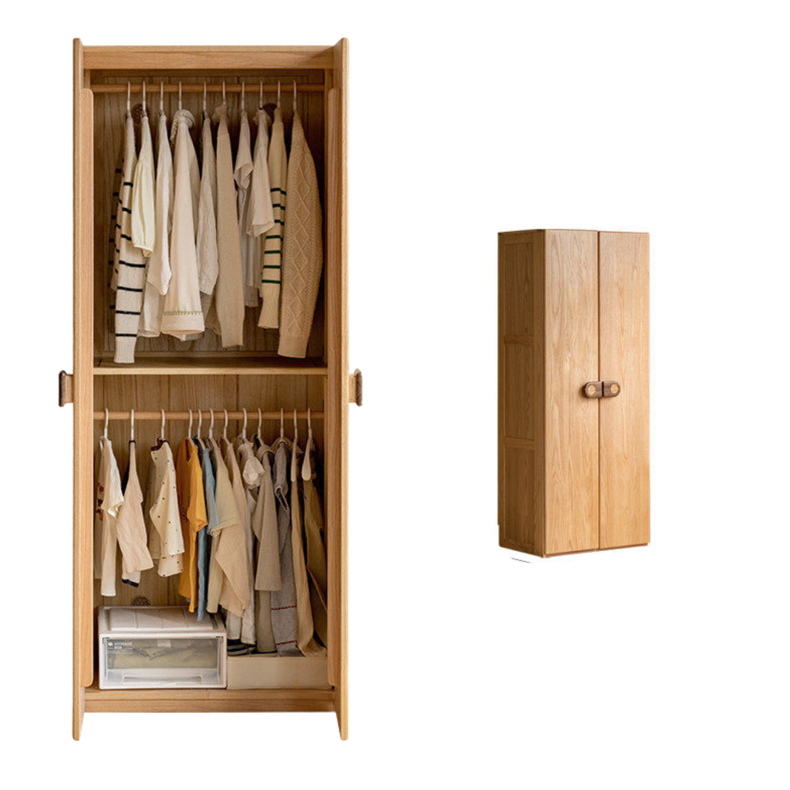 Oak Solid Wood Children's Wardrobe