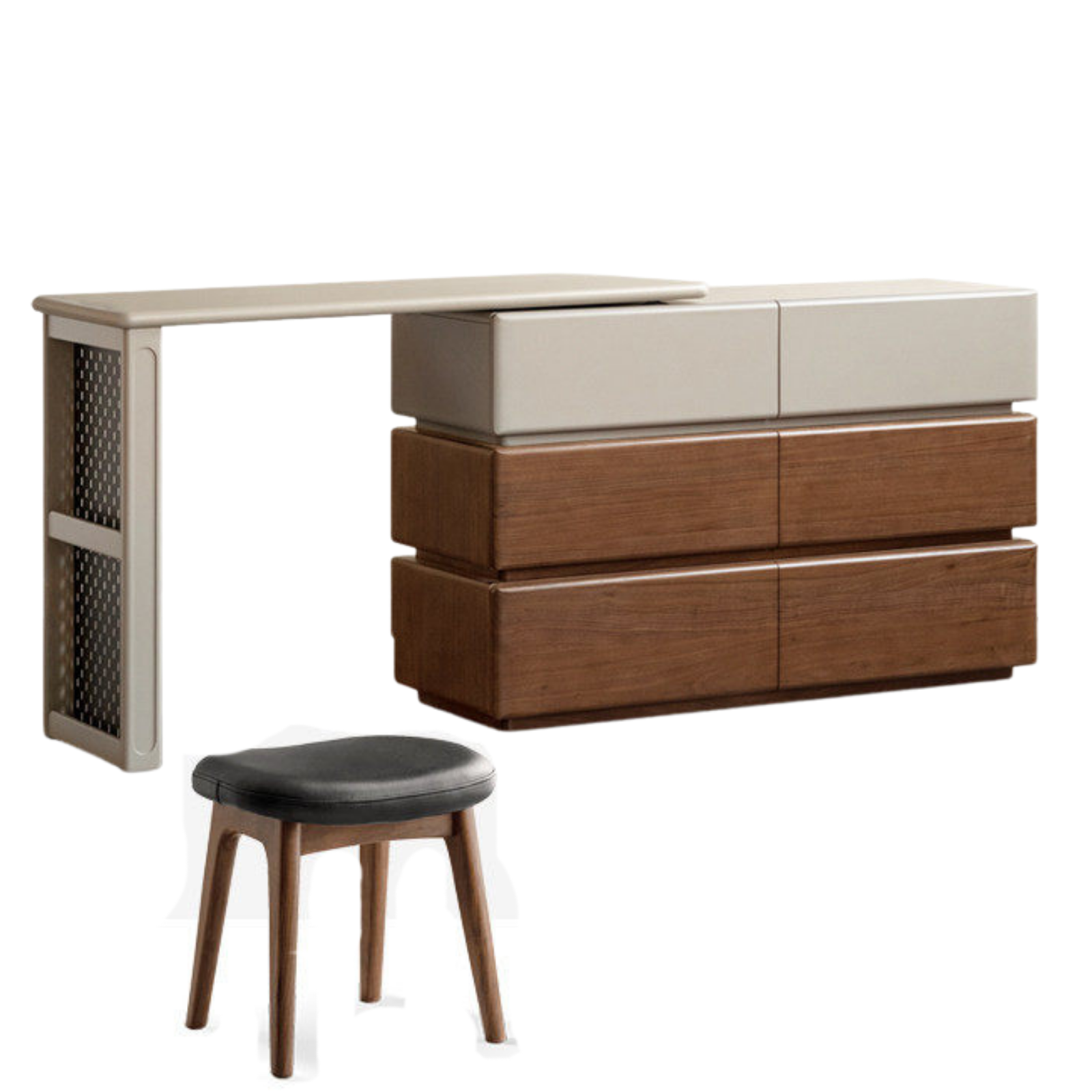 Black Walnut, Poplar Solid Wood Vanity Table Modern Italian Design