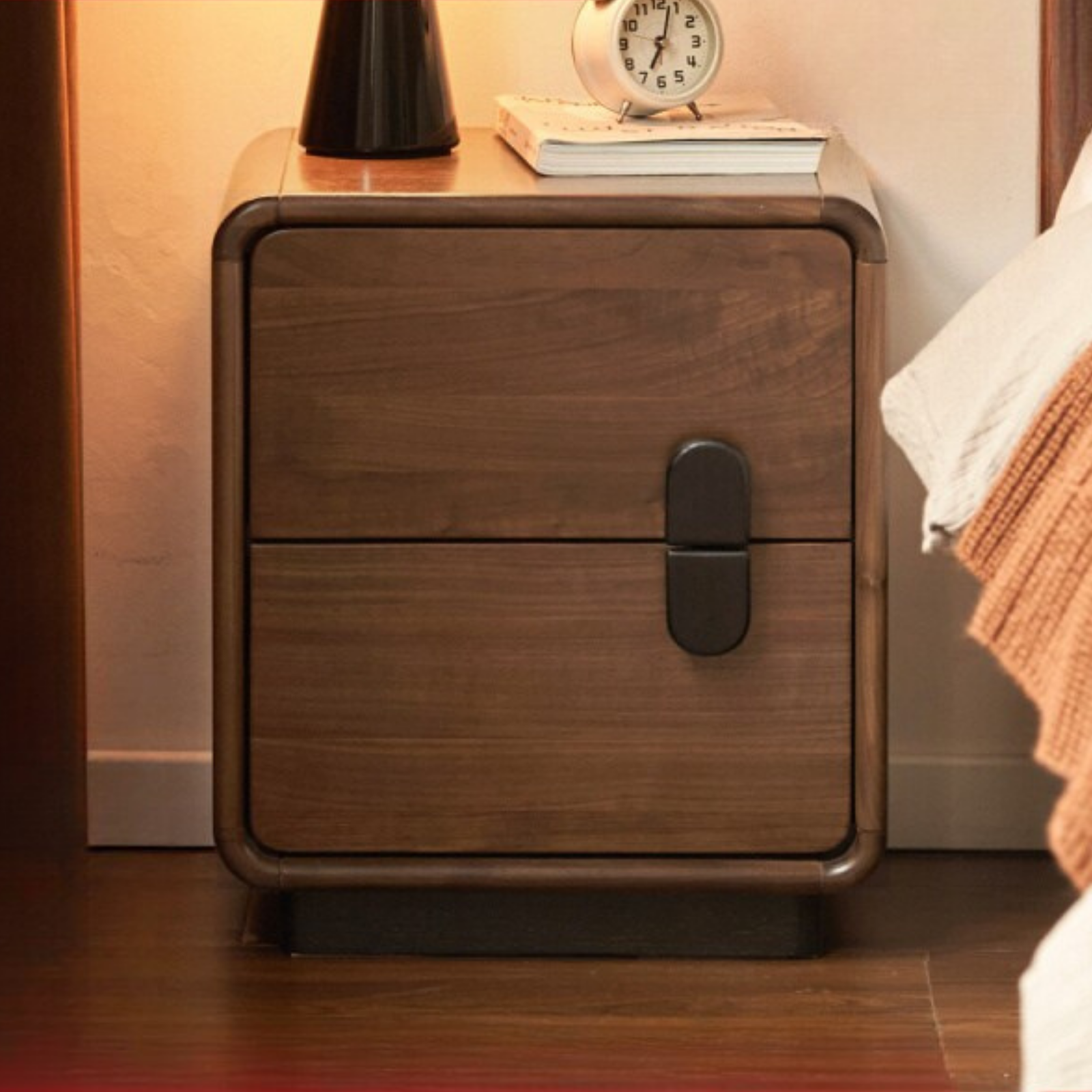 Black Walnut Solid Wood Nightstand