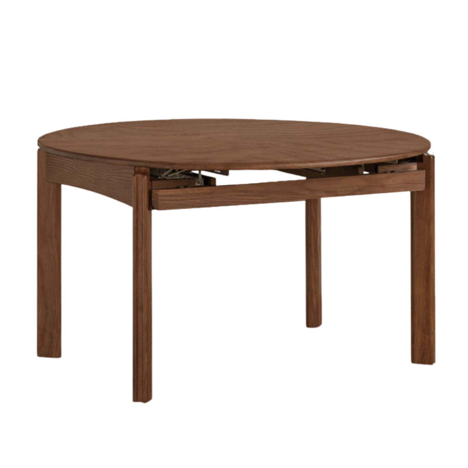 Black Walnut, Ash Solid Wood Retractable Round Dining Table