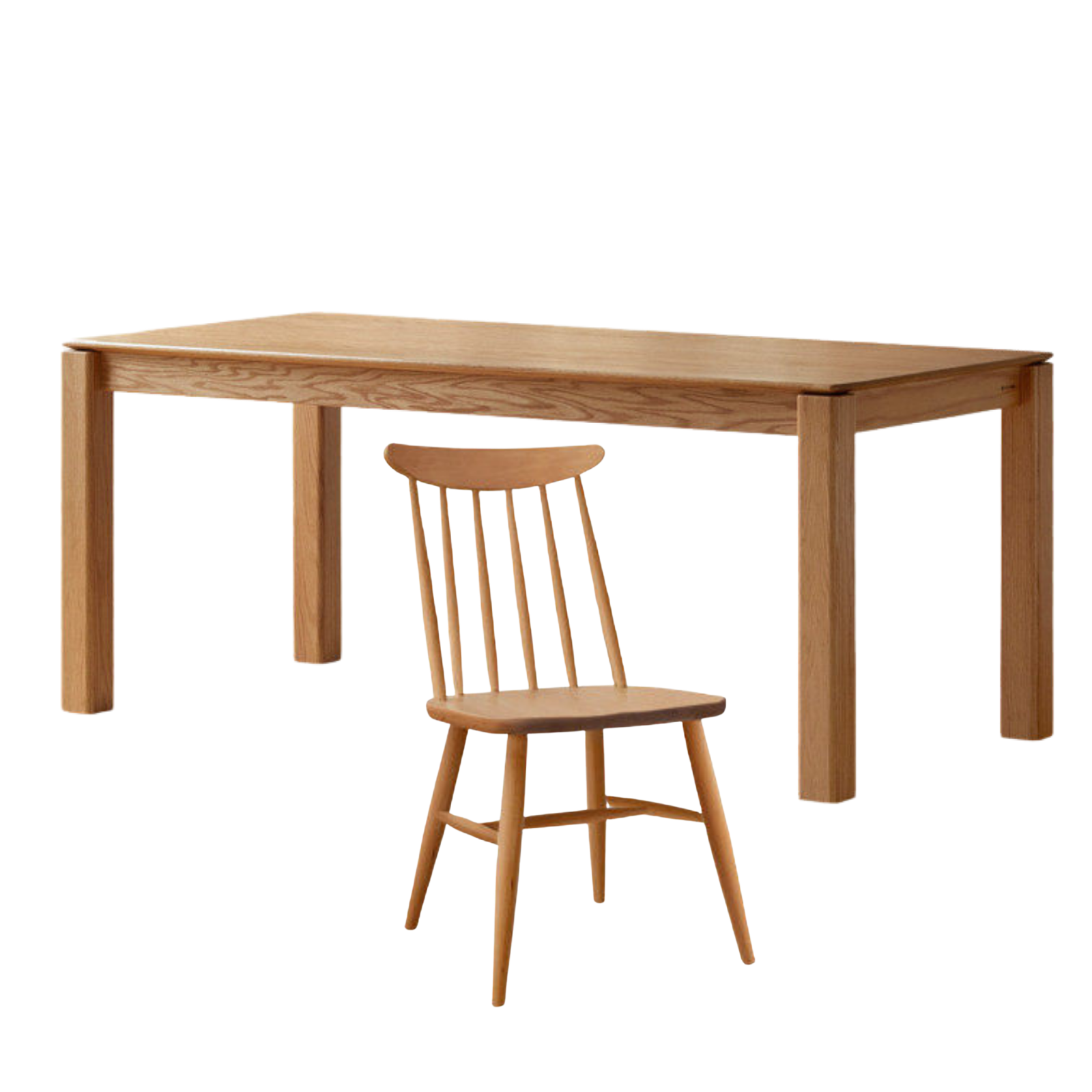Oak Solid Wood Modern Minimalist Long Dining Table