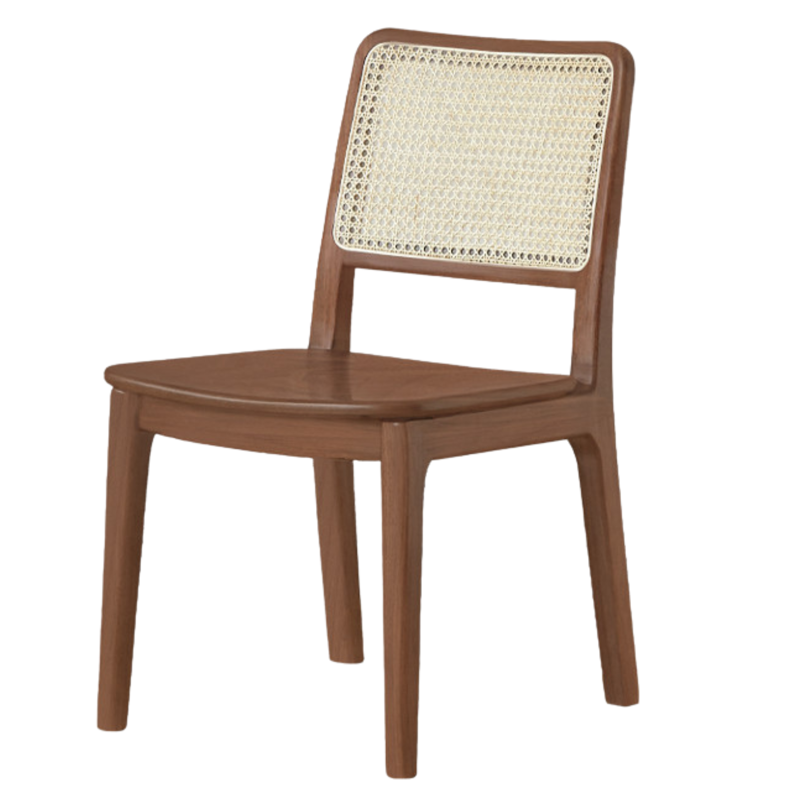 Set 4 pcs Black Walnut, Oak, Beech, Sandalwood Solid Wood Retro Rattan Chair