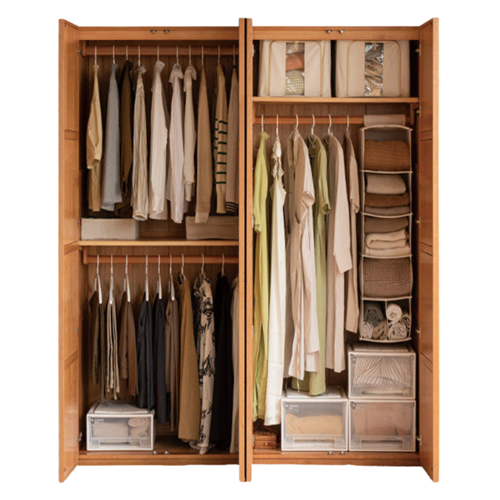 Cherry Wood Wardrobe Retro Style Skeleton Line.