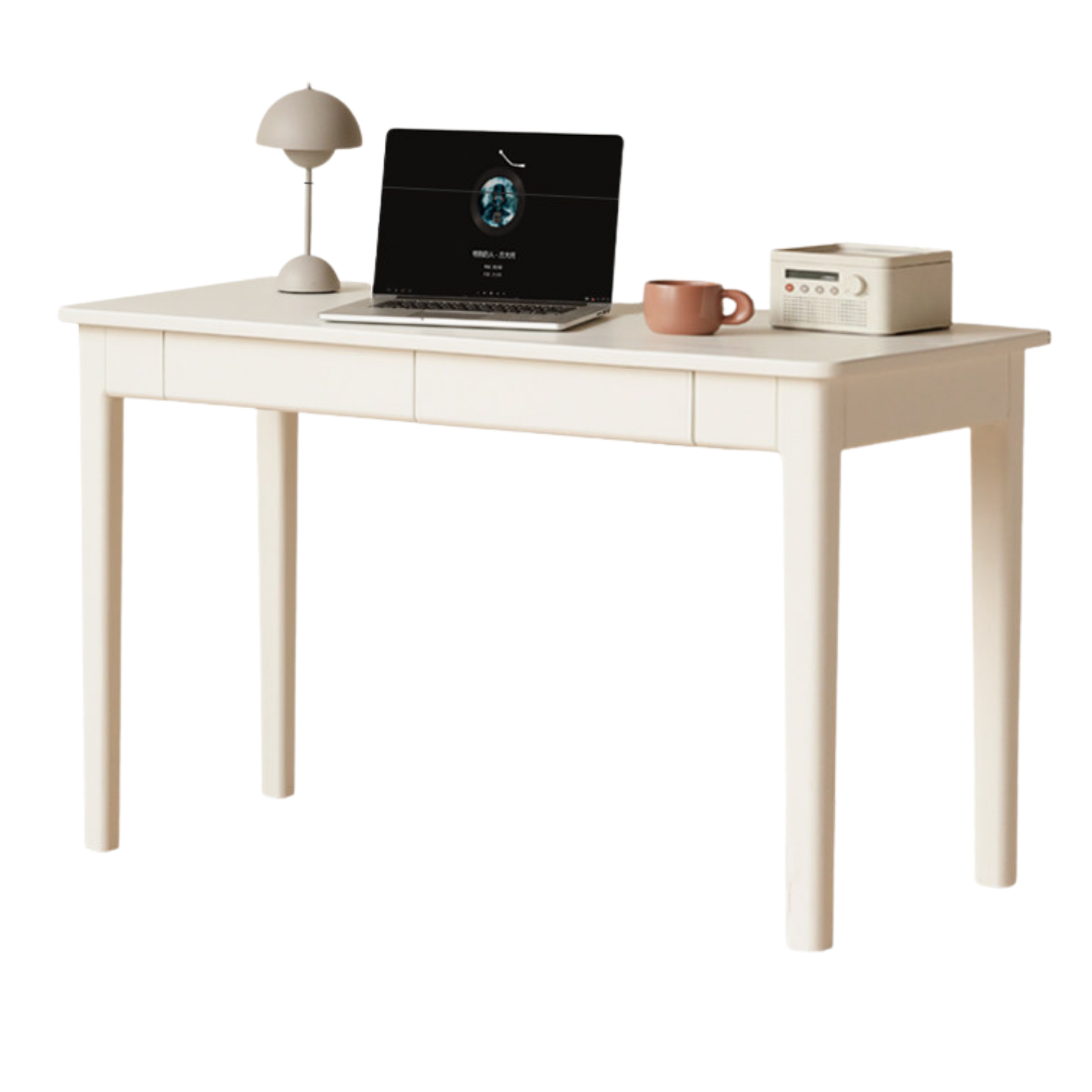 Solid RubberWood Wood Office Desk with Drawer