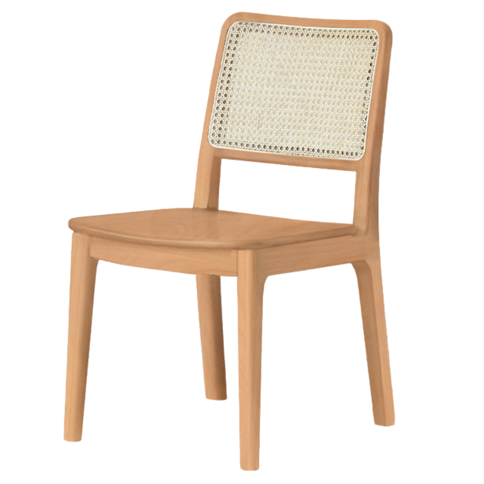 Set 4 pcs Black Walnut, Oak, Beech, Sandalwood Solid Wood Retro Rattan Chair