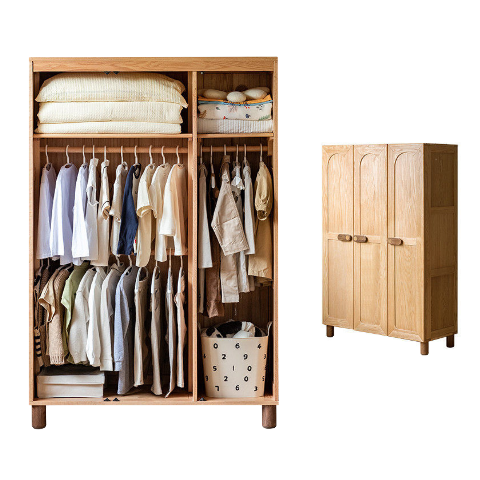 Oak Solid Wood Children's Wardrobe