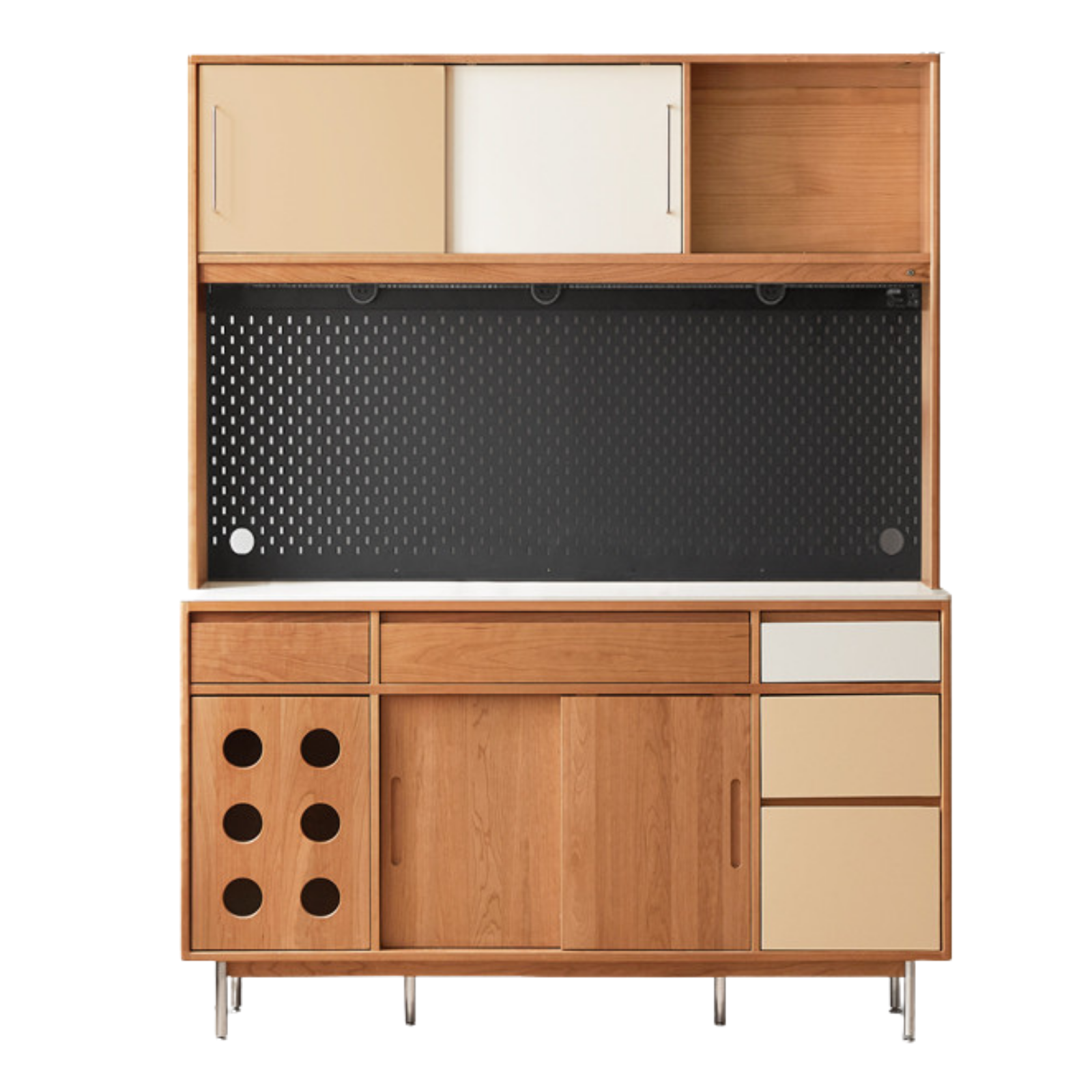 Cherry Solid Wood Medieval Style Retro Sideboard