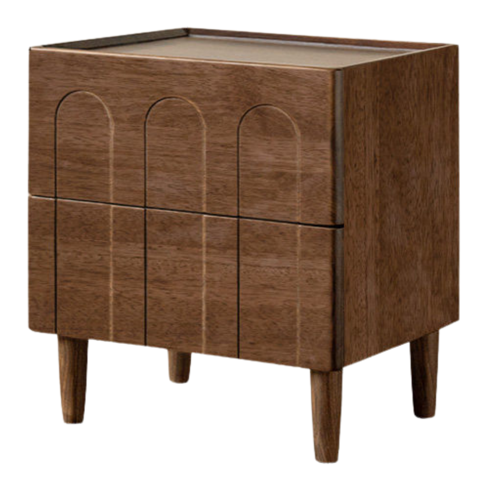 Black Walnut, Poplar, Sandalwood Solid Wood,  Modern Simple Nightstand.