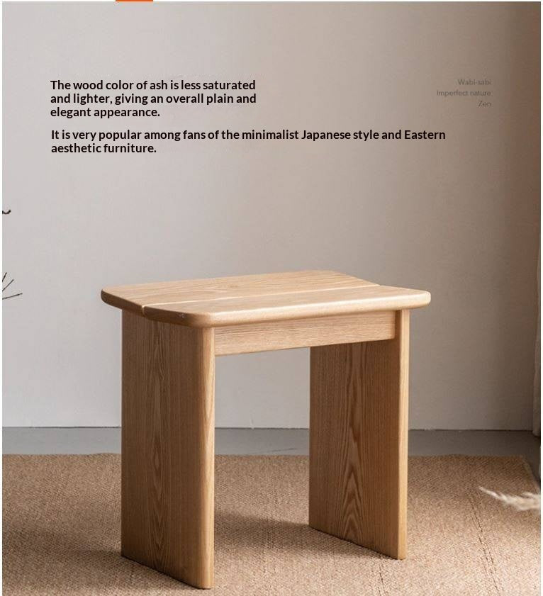 Ash Solid Wood Wabi-Sabi Style Square Chairs