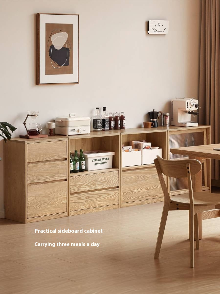 Ash Solid Wood Bookcase Storage Cabinet