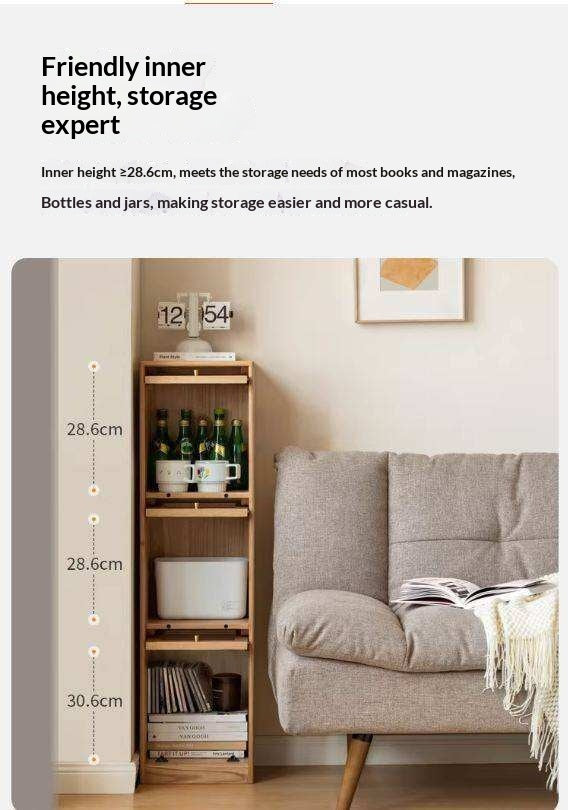 Oak Solid Wood Bookcase Corner Glass Flip Door