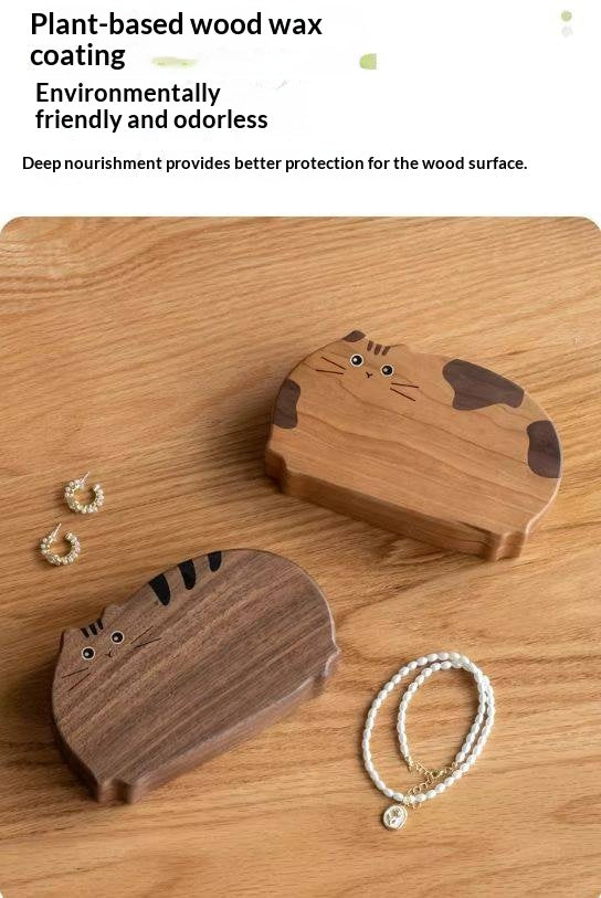 Cherry, Black Walnut Solid Wood Portable Jewelry Box with Multi-Compartment Storage