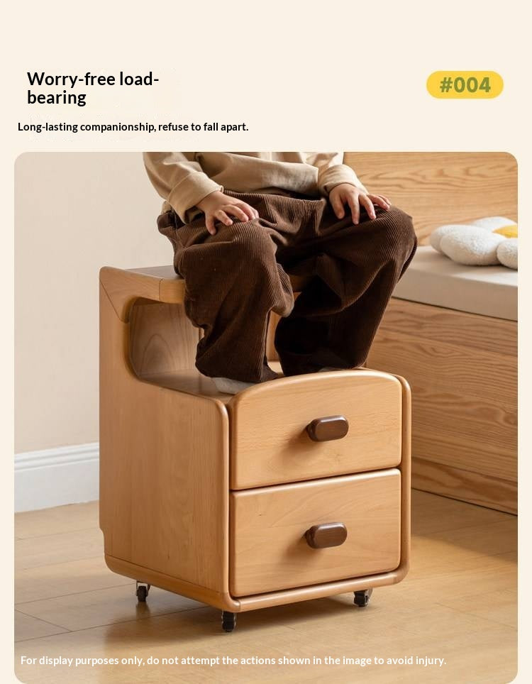 Beech Solid Wood Children's Nightstand Modern Minimalist