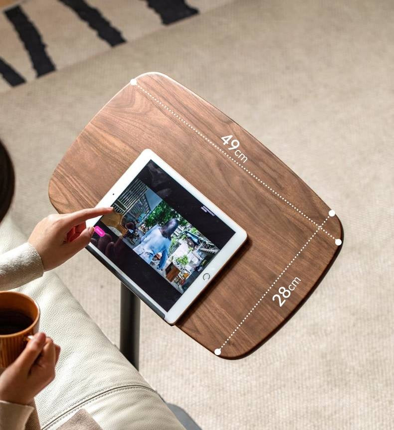 Black Walnut Solid Wood Liftable Rotating Side Table