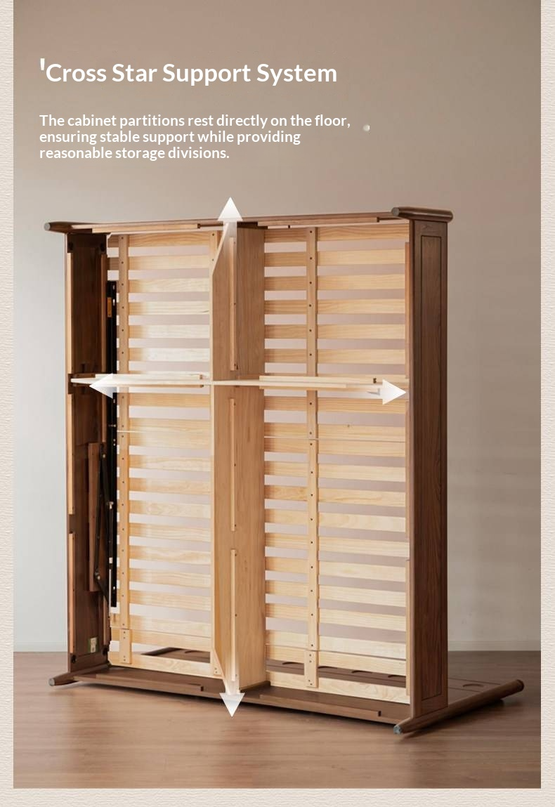 Black Walnut Solid Wood Box Bed — Italian Light Luxury Fully Openable Bed