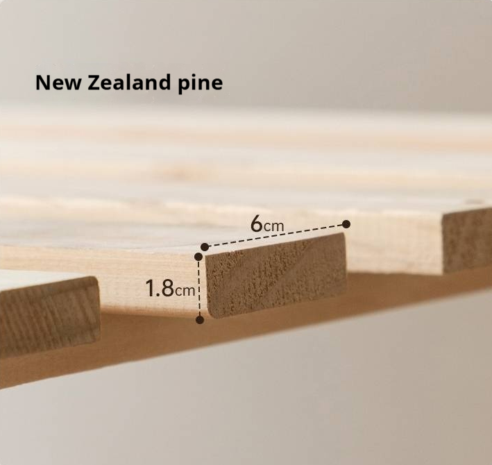 Oak, Ash Solid Wood Luminous Suspended Bed, Nordic Style