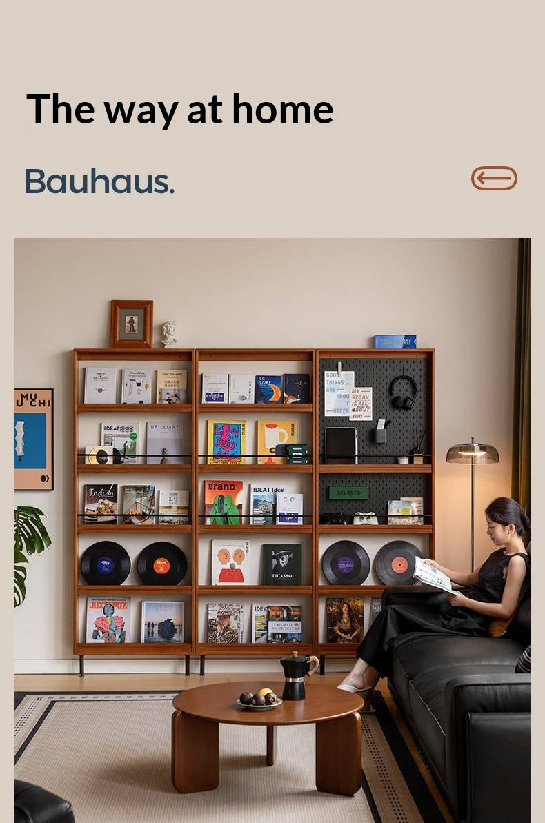 Solid Rubberwood Vintage Style Ultra-Thin Bookshelf