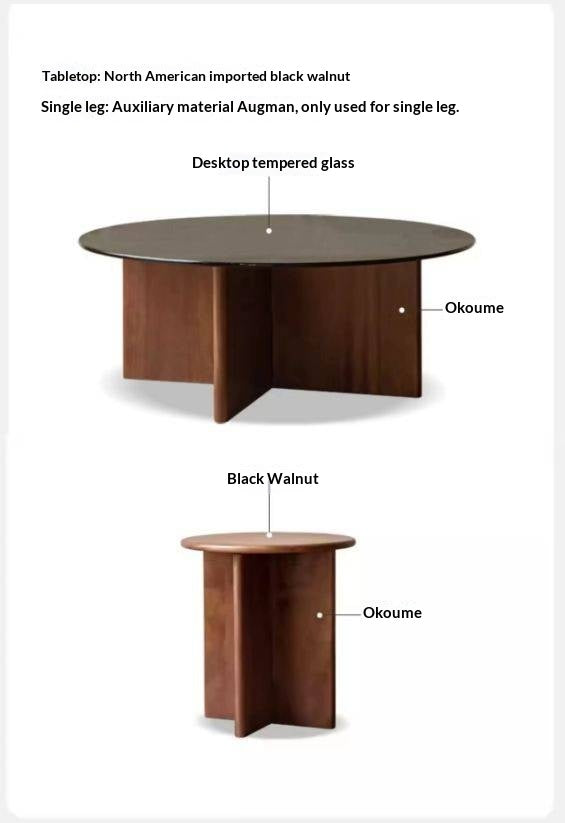 Black Walnut Combination Round Coffee Table