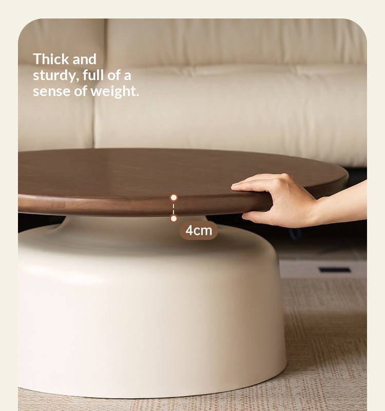 Solid Rubberwood Round Coffee Table