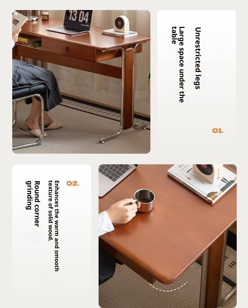 Poplar Solid Wood Bauhaus Style Office Desk