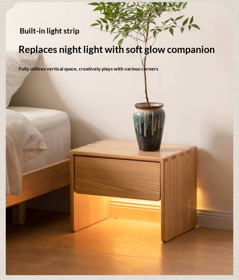 Ash Solid Wood Smart Modern Nightstand