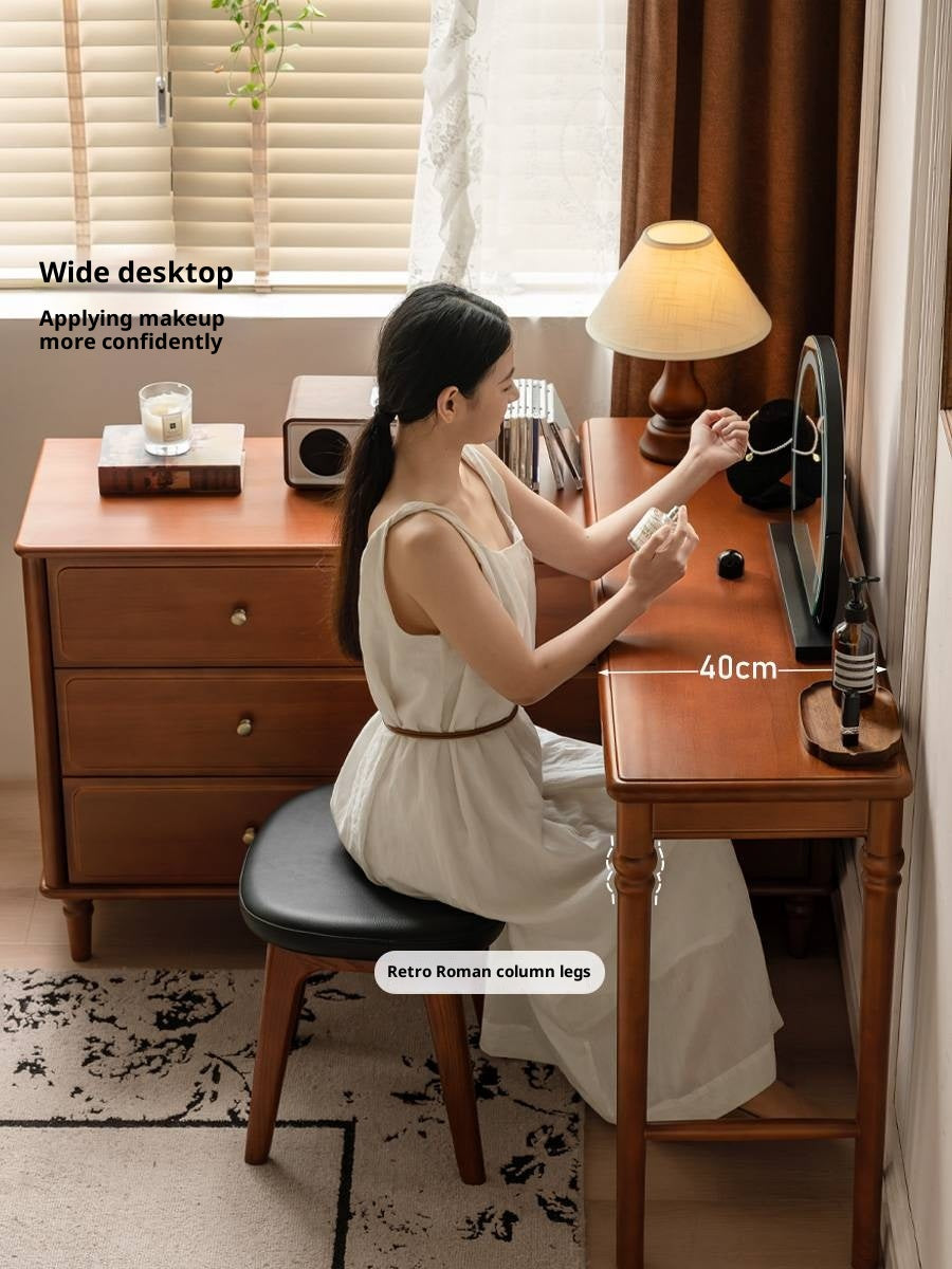Poplar Solid Wood French Retro Style Dressing Table