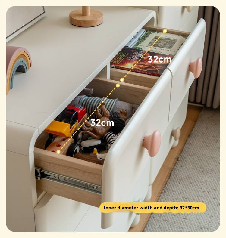 Rubber Solid Wood Children's Storage Cabinet.