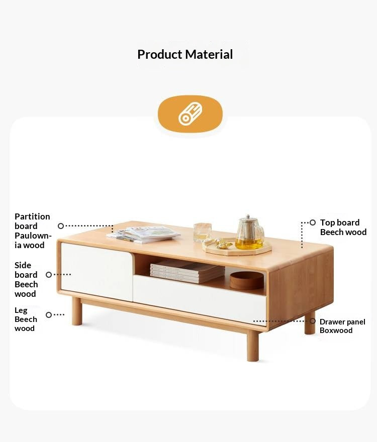 Beech Solid Wood Warm Coffee Table