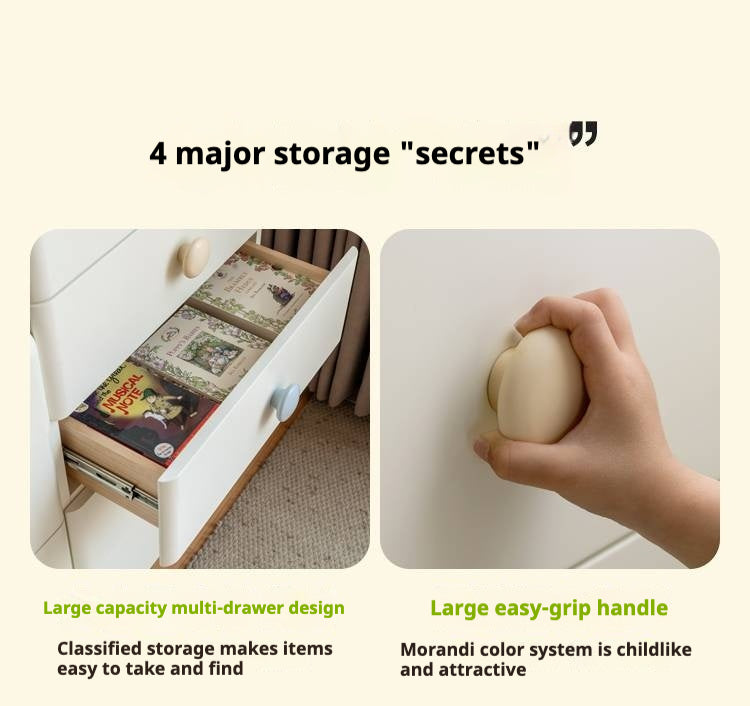 Rubber Solid Wood Children's Storage Cabinet.