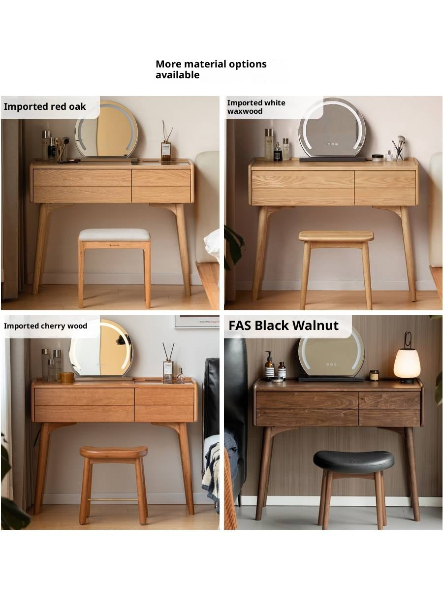 Oak Solid Wood Modern Minimalist Multifunctional Dressing Table