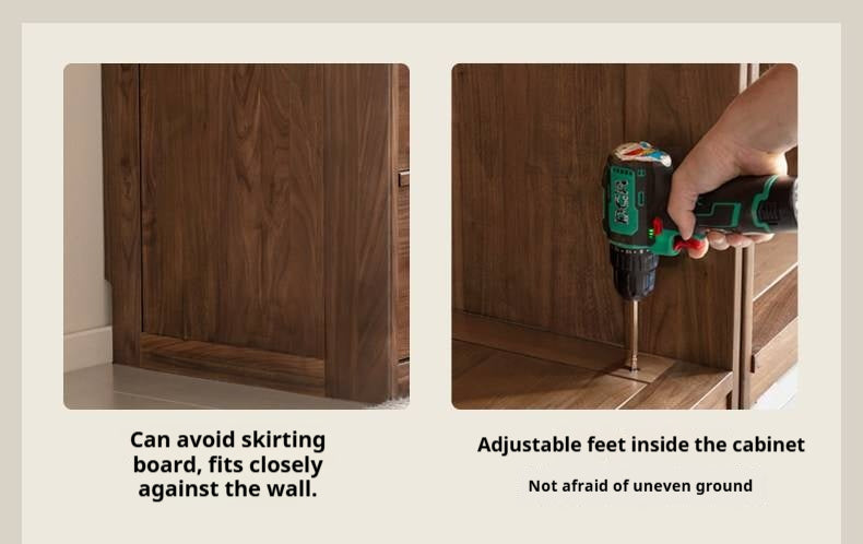 Black Walnut Solid Wood Italian Light Luxury Wardrobe