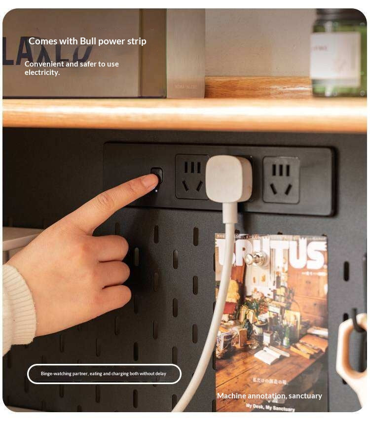 Oak Solid Wood Telescopic Dining Table Sideboard Integrated