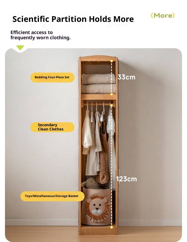 Birch Solid Wood Kids Wardrobe