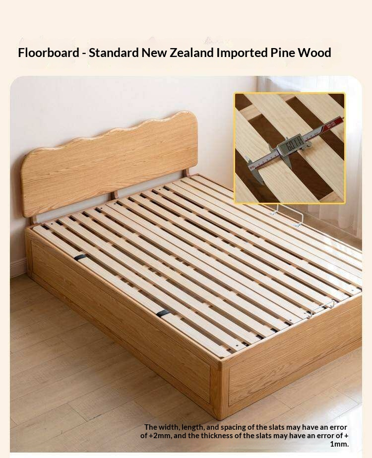 Oak Solid Wood Kids Side-Lift Storage Bed