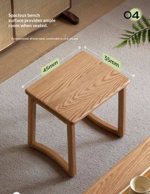 Ash, Oak Solid Wood Modern and Simple Style Tea Stool